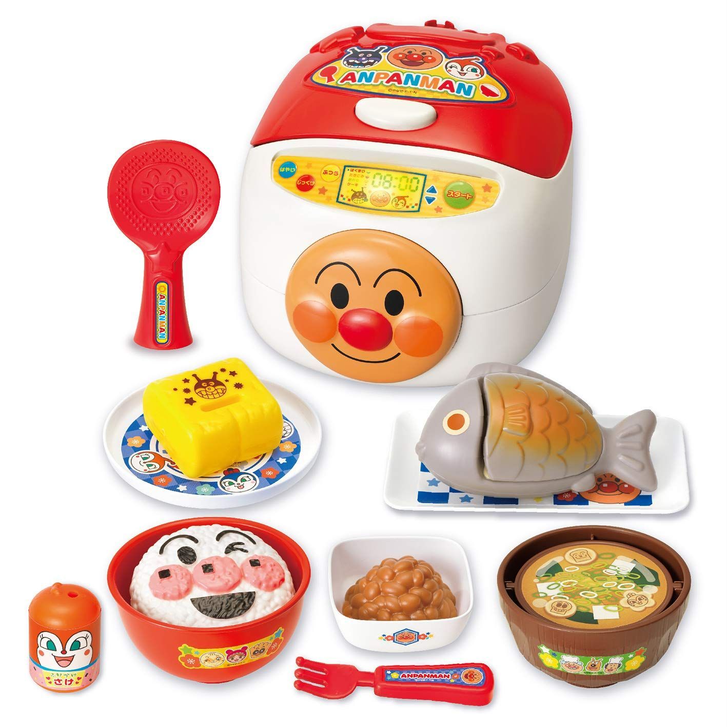 【在庫セール】ジョイパレットJOYPALETTE アンパンマン シューッとたけたよ おしゃべりすいはんきと元気100ばい和食セット プラスチック
