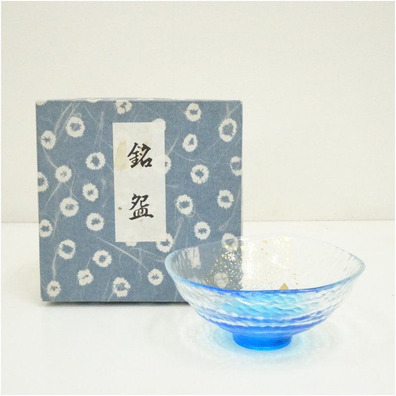 ガラス金箔ちらし茶碗（箱付） 茶道 抹茶 硝子 おしゃれ 抹茶茶碗 抹茶