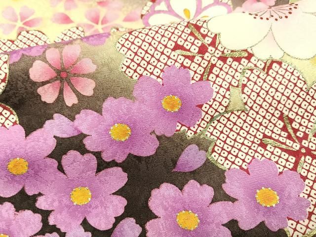 平和屋着物○豪華振袖 舞花文 暈し染め 金彩 仮絵羽 逸品 未使用