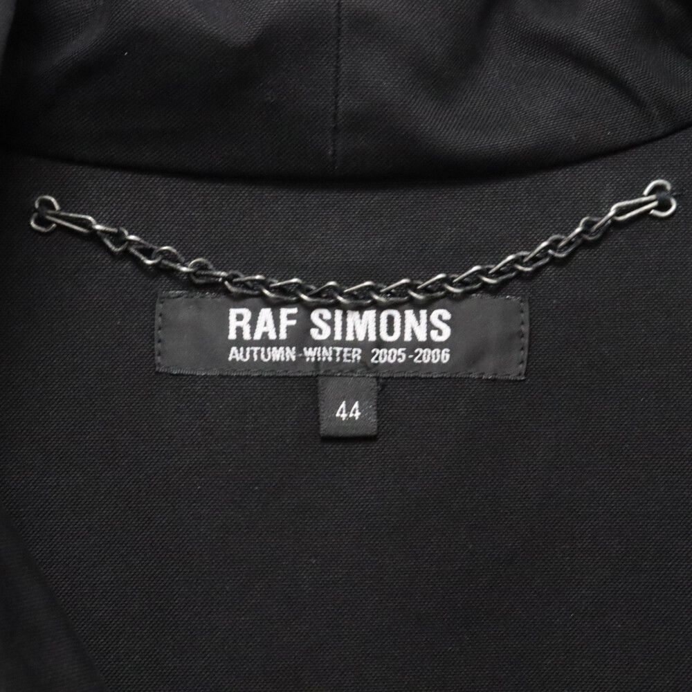 RAF SIMONS (ラフシモンズ) 05AW POLTERGEIST期 ARCHIVE ポルターガイスト期 パッチワーク モッズコートアウター  ブラック アーカイブ - メルカリ