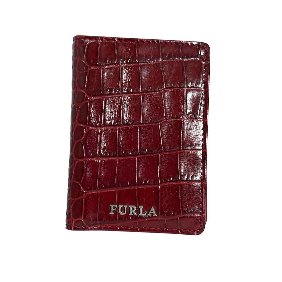 FURLA フルラ パスケース - ボルドー 型押し加工 レザー