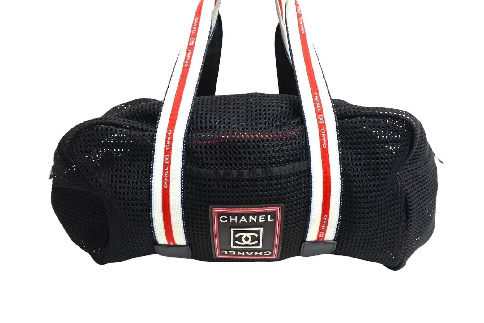 極美品 CHANEL シャネル スポーツライン メッシュ ハンドバッグ ボストンバッグ ココマーク 11番台 ブラック キャンバス レザー 中古  66036 - メルカリ