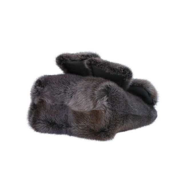 大きなリボンの ミンク ファー ハンドバッグ リボン 取り外し可能