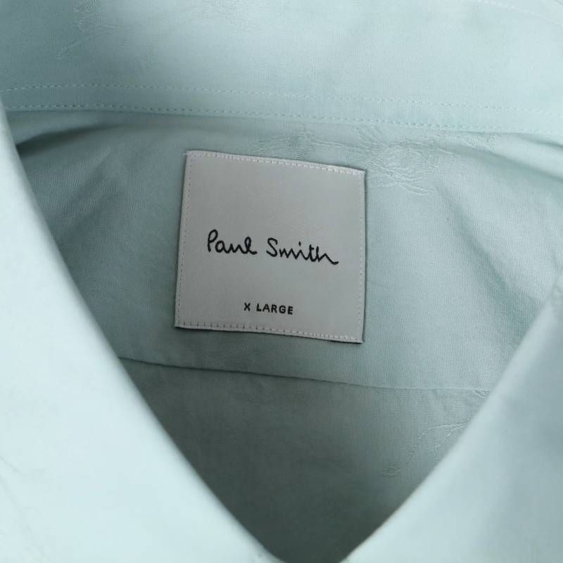 Paul Smith ポールスミス ジャカードフローラル ドレスシャツ 243208 ライトグリーン 立体 花柄 ビジネス カジュアル 長袖 シャツ XL -161 KARIMZIABAT_FR