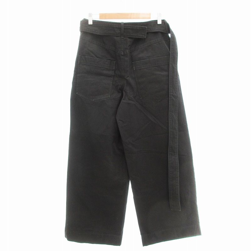 FRED PERRY カジュアルワイドパンツ 黒 UK8 フレッドペリー FRED PERRY × AKANE UTSUNOMIYA ワイドパンツ M