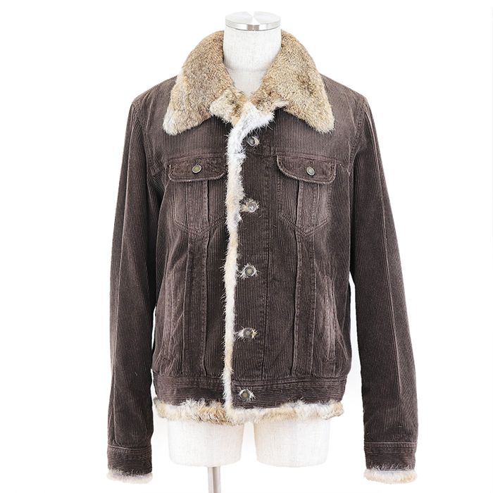 DOLCE&GABBANA ファージャケット　ブラウン DOLCE&GABBANA ファージャケット ブラウン（極美品◎ドルチェ