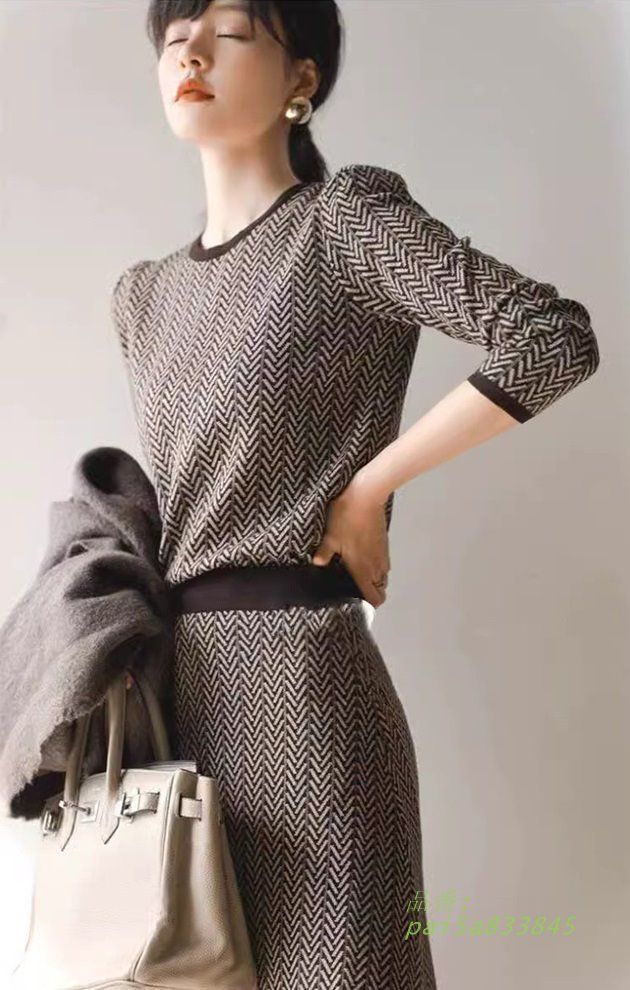 セットアップ ニット スカート セットアップ レディース 秋冬 大きいサイズ ニットセーター セットアップ シンプル ニット ニットスカート 40代 韓国 おしゃれ pai5a833845