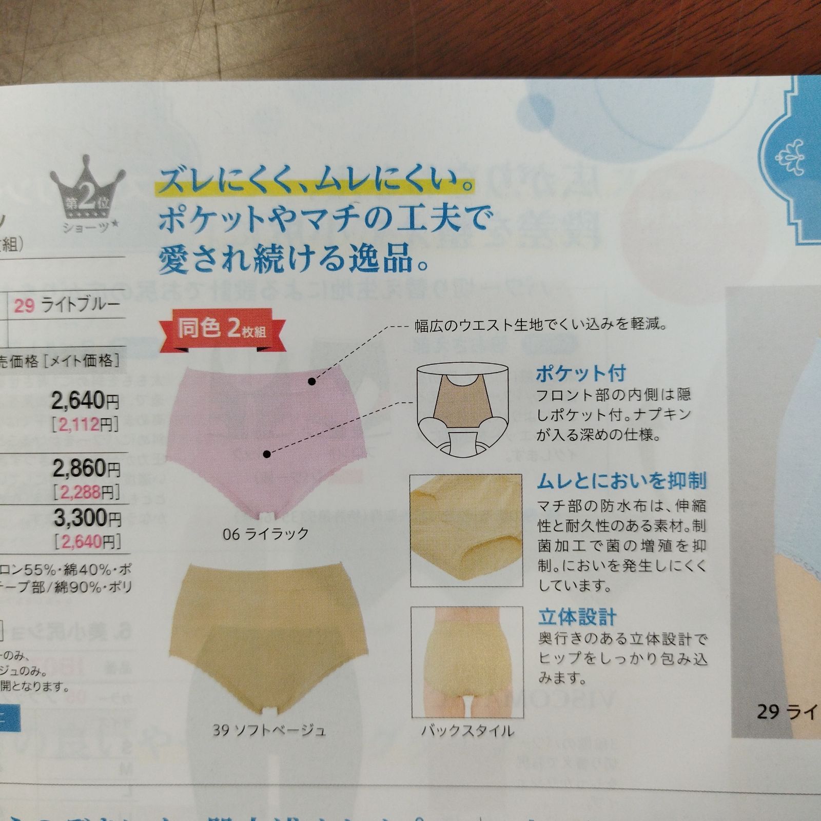 とみぃシャルレポケット付きサニタリーショーツＳ、Мサイズ各3枚セット シャルレ - シャルレポケット付きサニタリーショーツМｻｲｽﾞ3枚