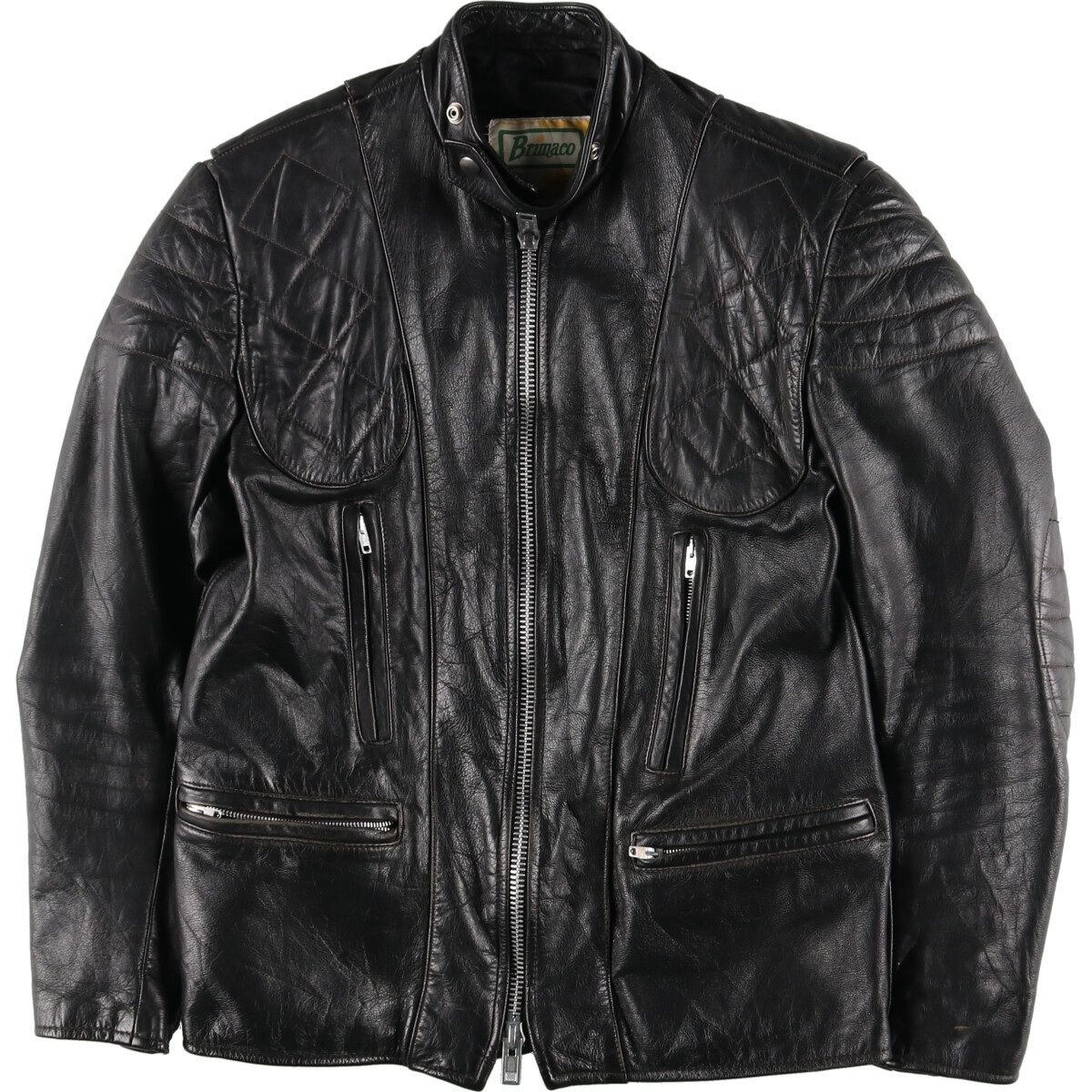 Brimaco レザージャケット シングルライダース カナダ製 古着 70年代 Brimaco シングルライダースジャケット カナダ製