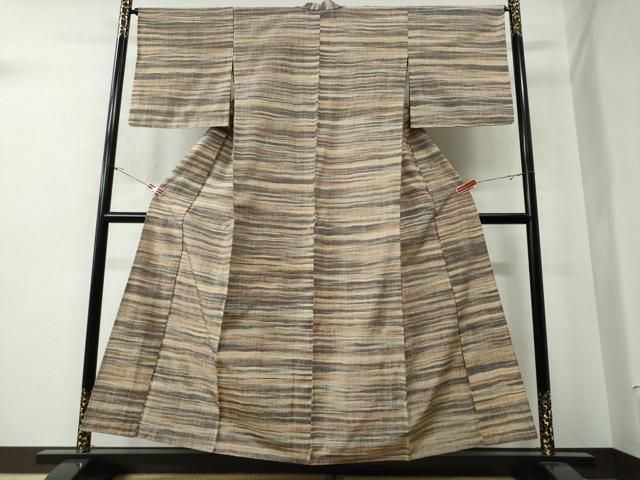 平和屋着物▽上質な紬　単衣　横段文　正絹　逸品　CAAW0841ng 平和屋着物▽上質な紬 単衣 横段文 正絹 逸品 CAAW0841ng - メルカリ