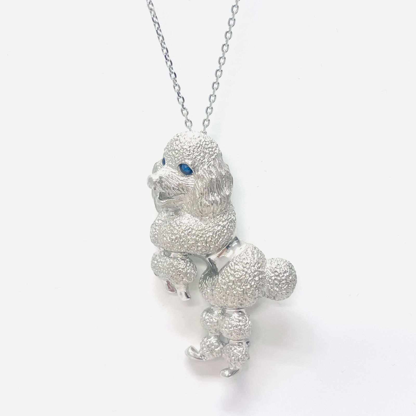新品 サファイア 18金 ホワイトゴールド 犬 プードル ドッグ 2WAY 新品 サファイア 18金 ホワイトゴールド 犬 プードル ドッグ 2WAY