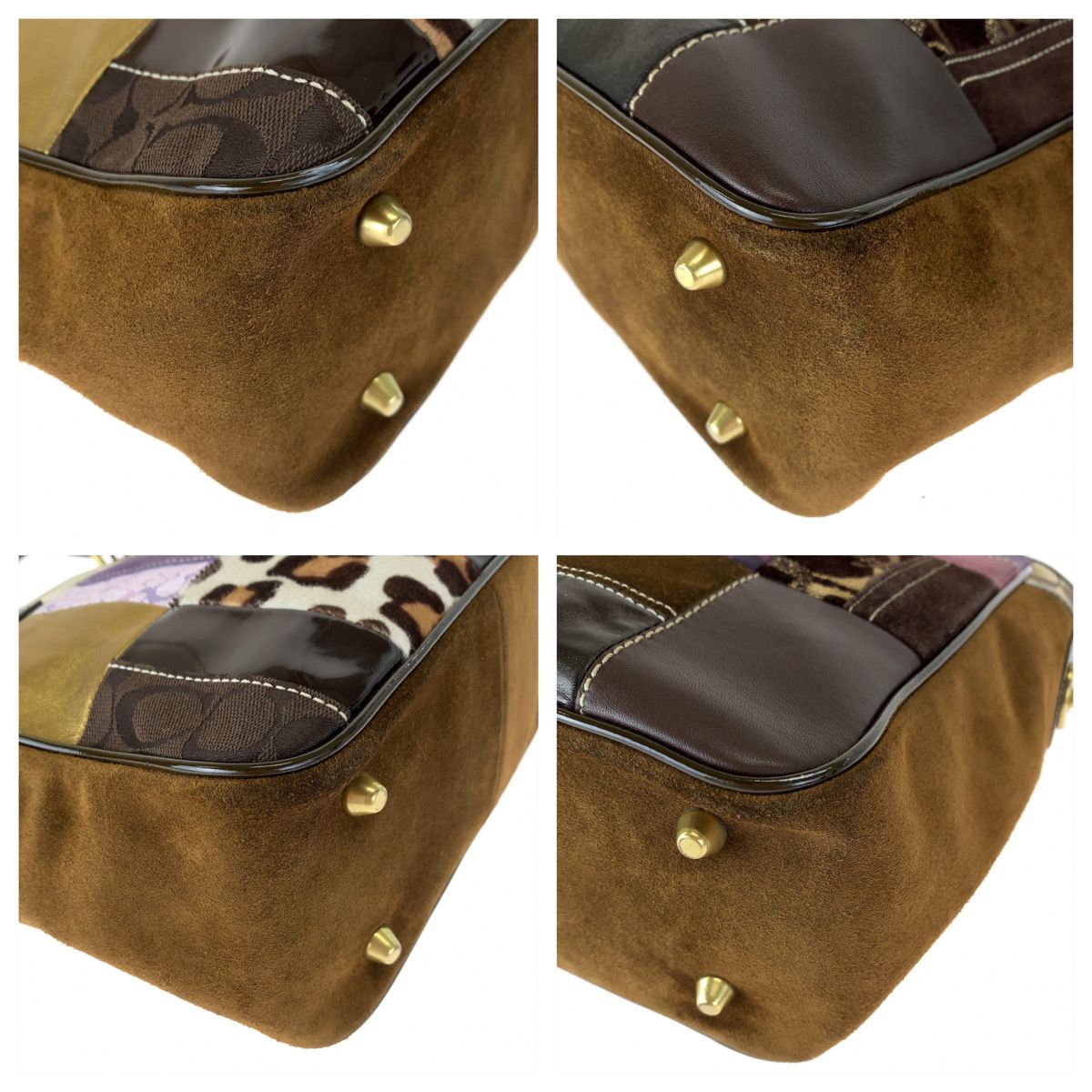 COACH　コーチ　ショルダーバッグ　パッチワーク　シグネチャー　キャンバス　茶 コーチパッチワークのおすすめ人気商品一覧 通販 - Yahoo