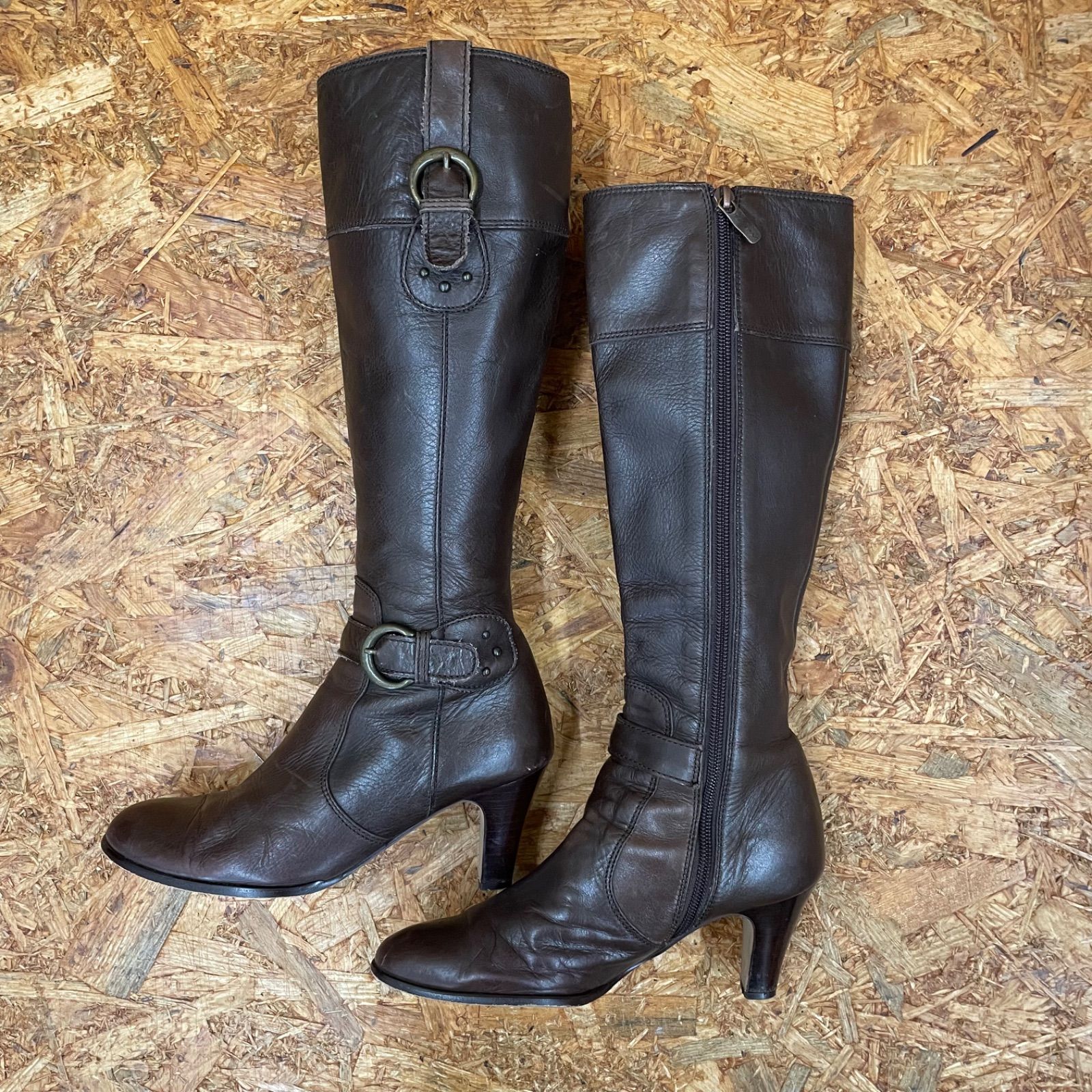 日本製 Rebecca Taylor ロングブーツ 23.0cm ブラウン レザー