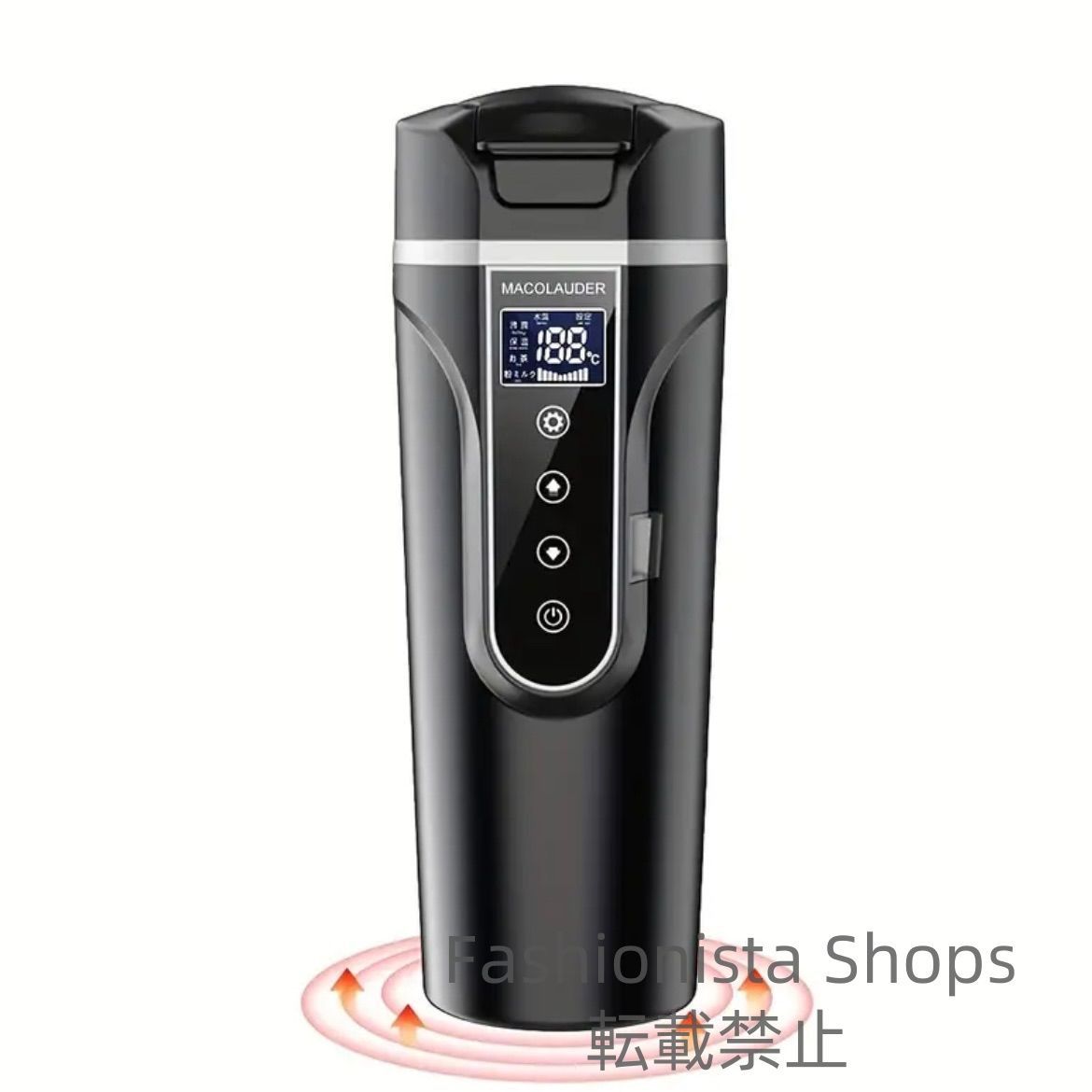 車載電気ケトル 500ml大容量 DC12V|24V対応 加熱 保温機能付 40 100℃調整 LCD表示付き 車中泊 ポータブル湯沸かし器 湯ボトル ブリューミルク お茶用 ミニ電気ポット シンプルデザイン カー用品 車用品 cp18