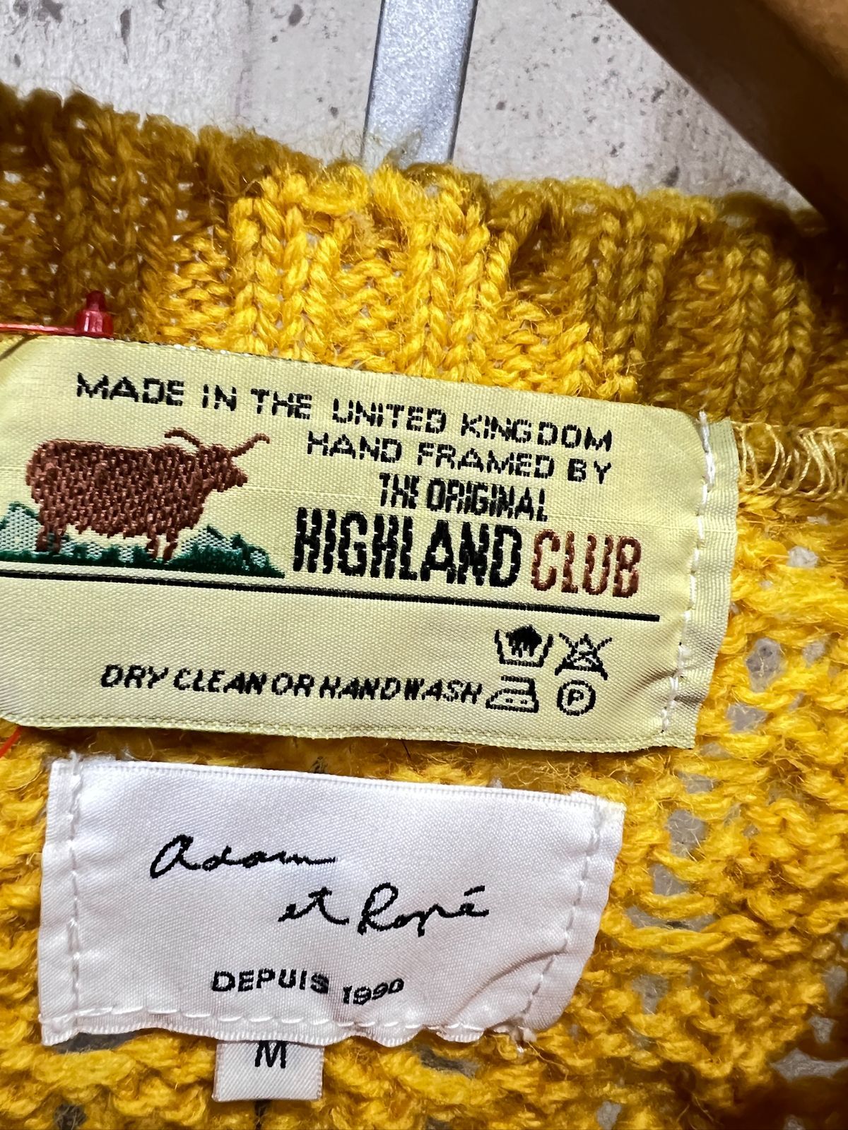 美品 英国製 HIGHLAND CLUB X アダムエロペ ケーブル セーター M 