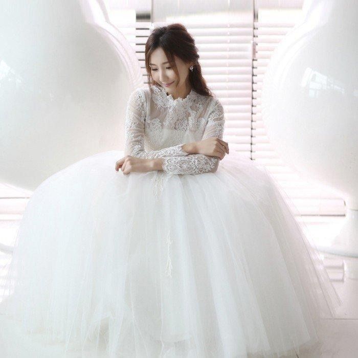 ミモレ丈ドレス ウェディグドレス 二次会 花嫁 パーティドレス 結婚式 白 ワンピース 演奏会 大きいサイズ ドレス 発表会 長袖 袖あり 前撮