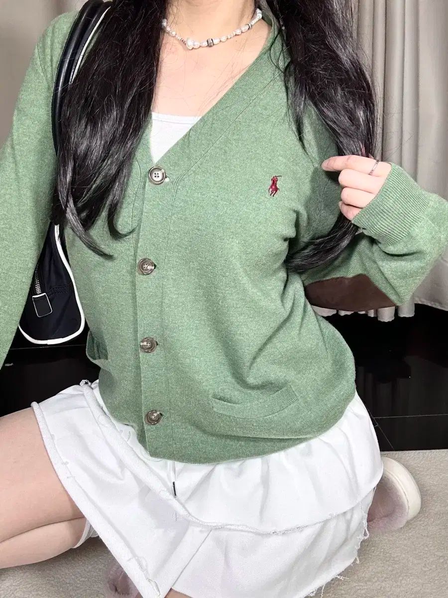 新品 ポロラルフローレン ケーブルニットカーディガン ロゴ刺繍