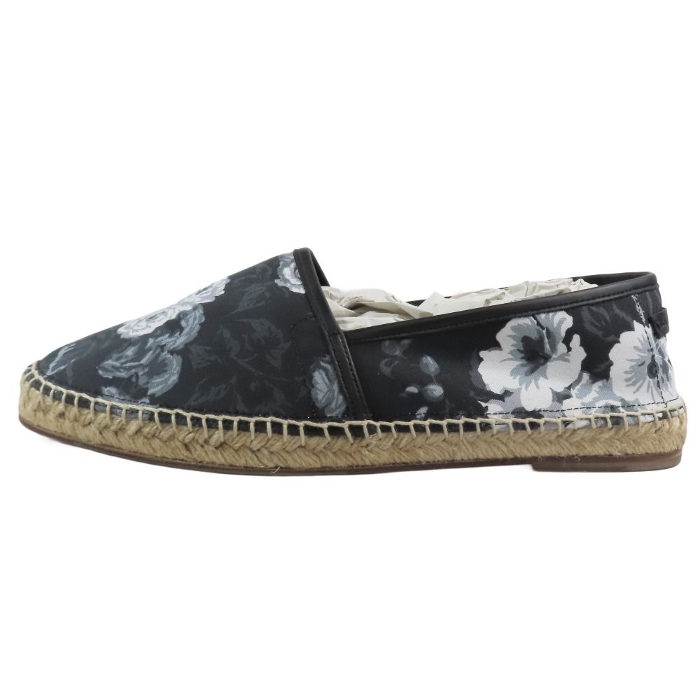 DOLCE-GABBANA ドルチェ＆ガッバーナ エスパドリーユ 花柄 スリッポン スニーカー シューズ フラワー 9 ブラック メンズ 古着