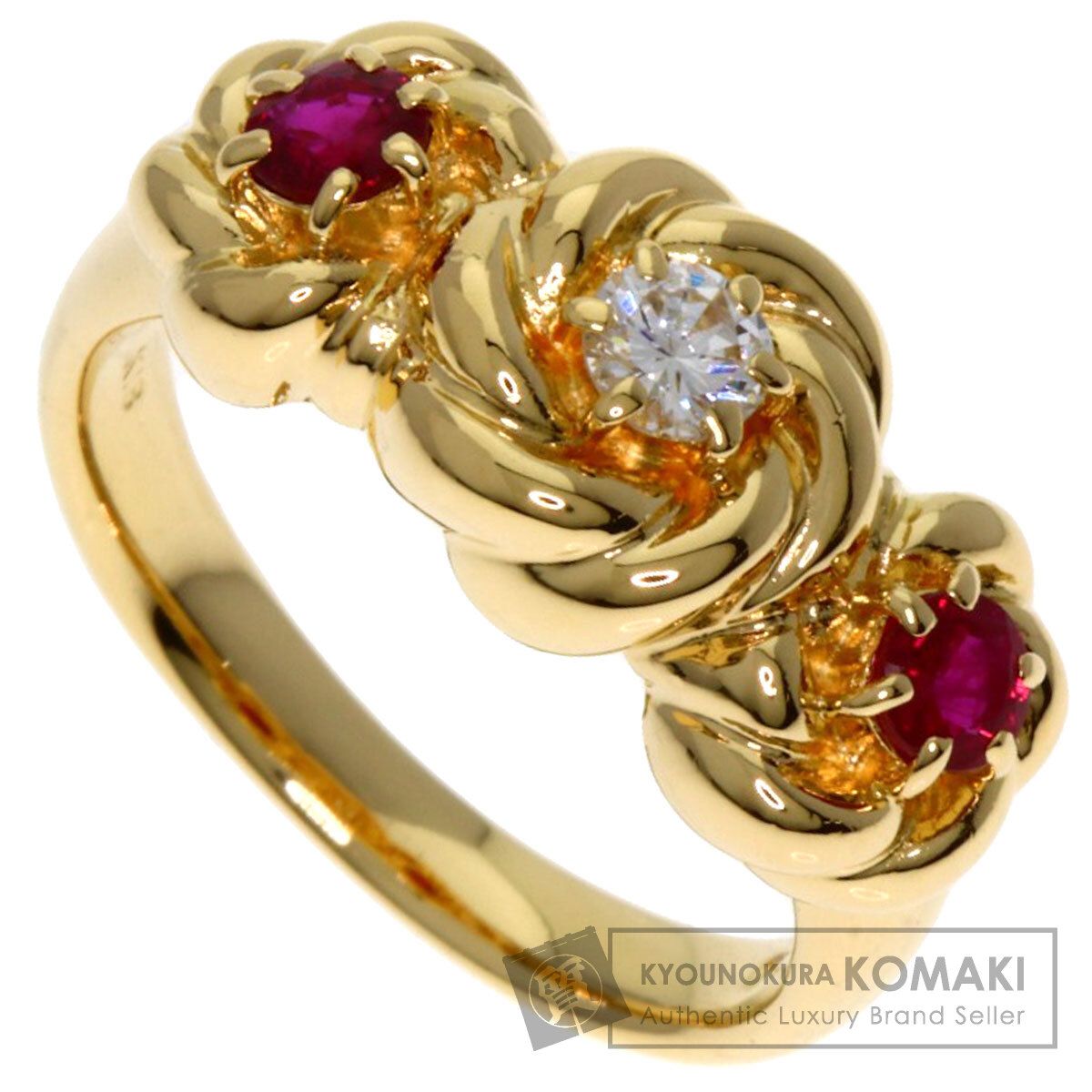 TASAKI タサキ ルビー ダイヤモンド リング 指輪 K18YG レディース