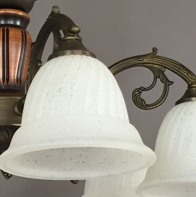 クラシック気泡模様 ガラス６灯シーリングシャンデリア 天井照明 シーリングライト 1343