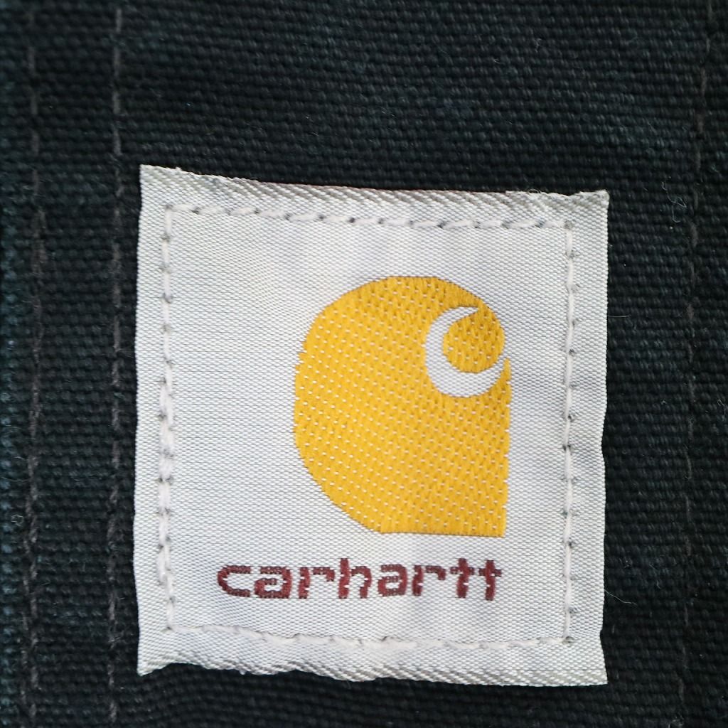 2000年代 メキシコ製 Carhartt DUCK BIB OVERALLS  ワーク  ストリート  ダブルニー ダック地  ブラック (メンズ 42×32)   N5697