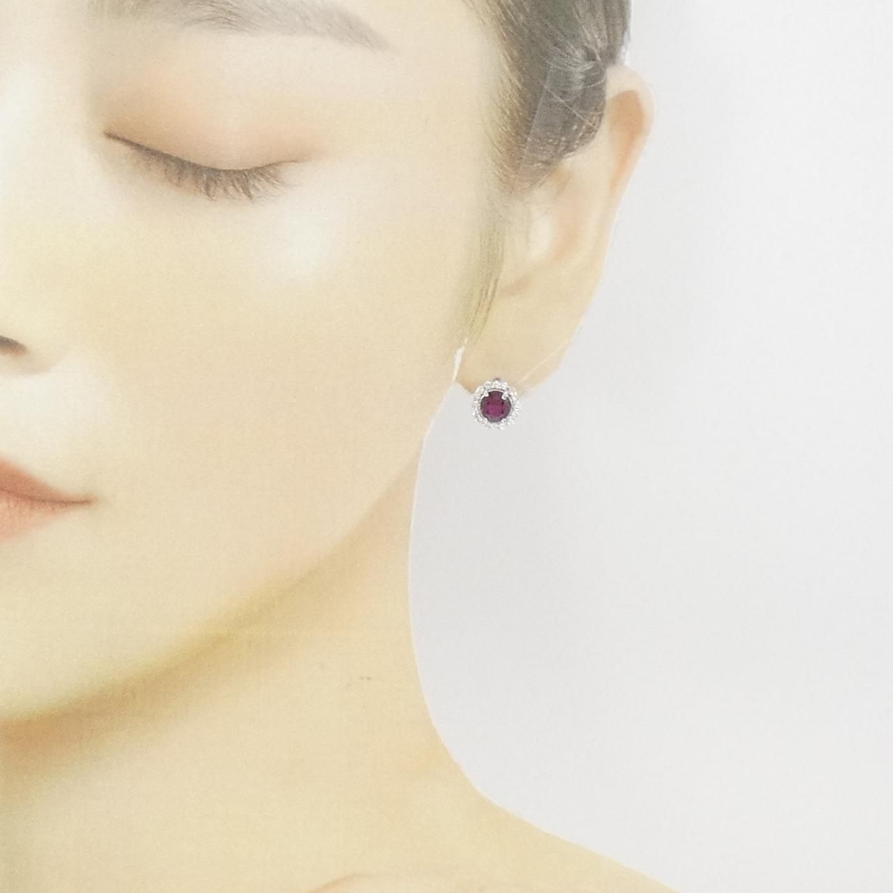 K18YG/K18WG ルビー ピアス（K18ygピアス/k18WGピアス - 宝石販売  