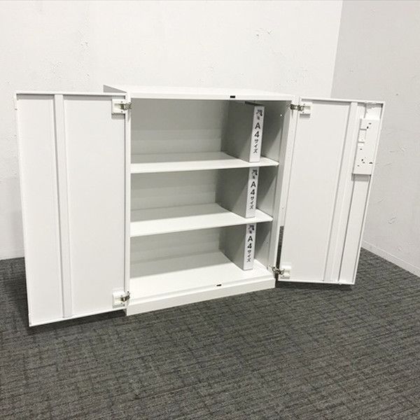 両開き書庫 エディア シングルベース型 スチール コクヨ ホワイト