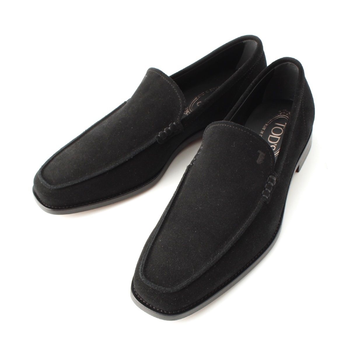 トッズ スエード ローファー スリッポン T型押し フラット 革靴  