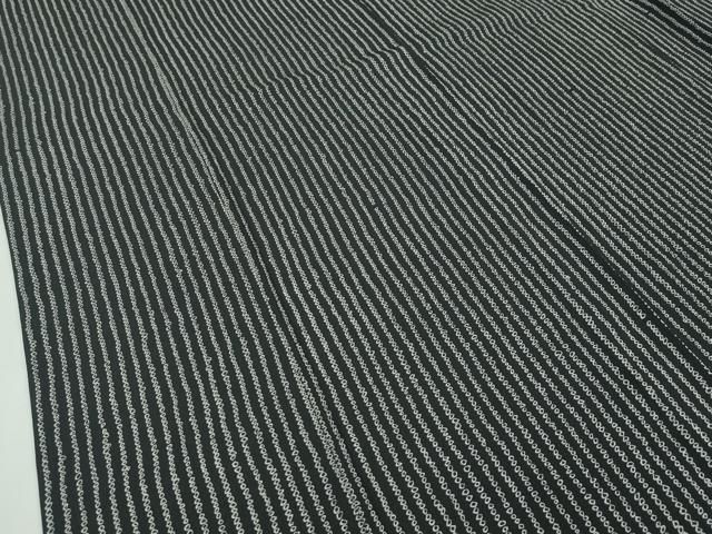 平和屋本店□極上 池田重子コレクション 小紋 単衣 鹿の子間道 黒地  