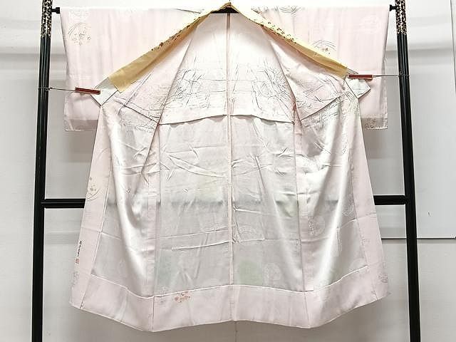 平和屋着物●長襦袢　無双仕立て　毬吉祥花文　金彩　正絹　逸品　CAAS7559yc 平和屋着物○長襦袢 無双仕立て 毬吉祥花文 金彩 正絹 逸品 CAAS7559yc