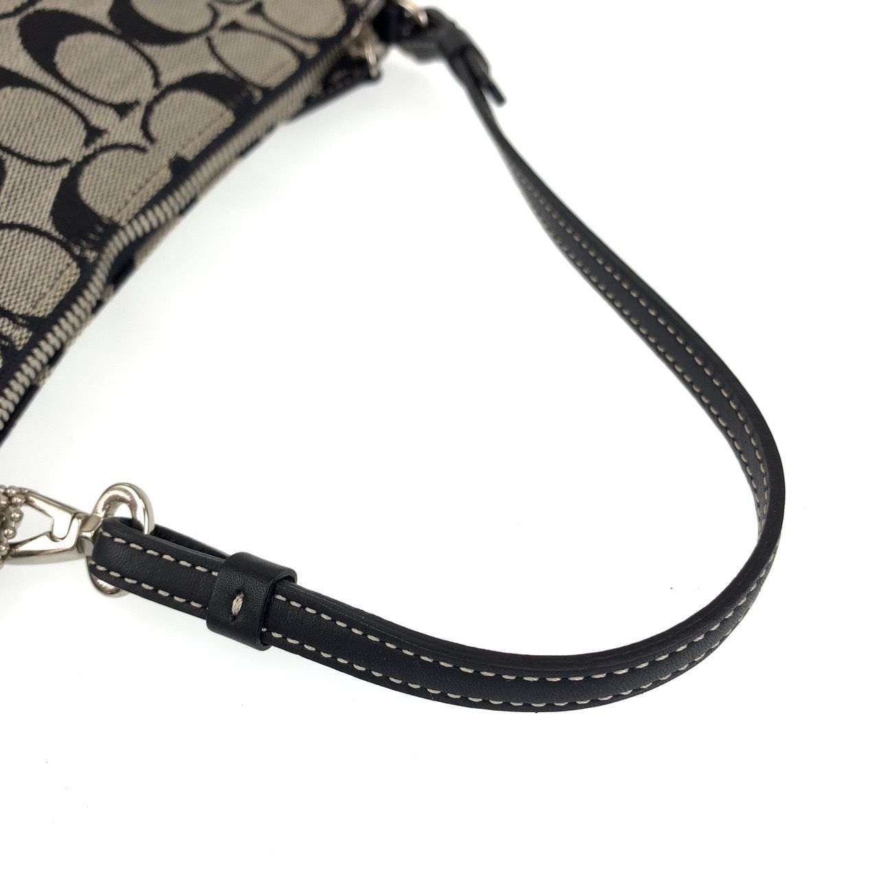 COACH コーチ シグネチャー ブラック 黒 シルバー金具 キャンバス