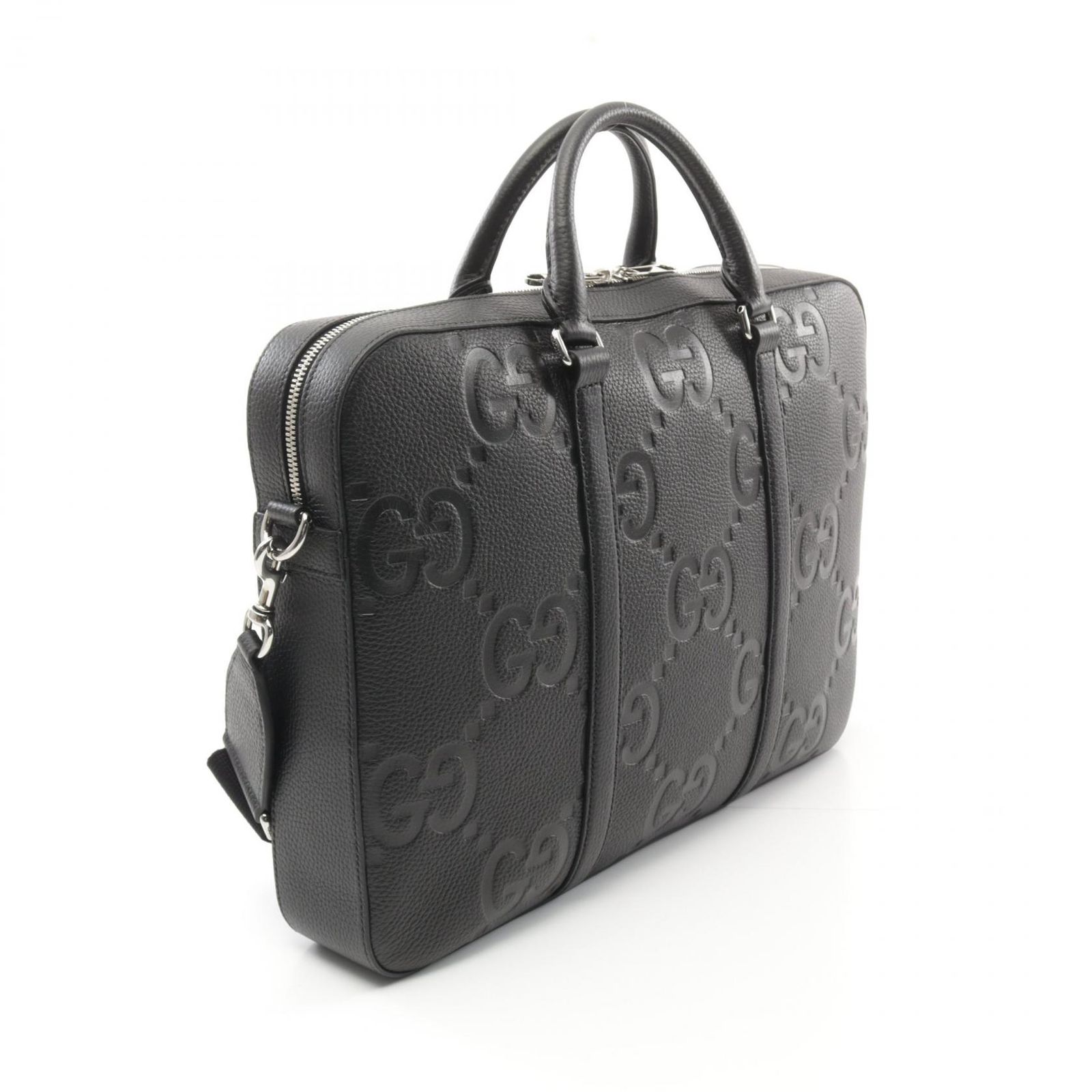 美品 GUCCI レザーケース ブラック グッチ GUCCI ブリーフケース ジャンボGG 658573 ブラック レザー