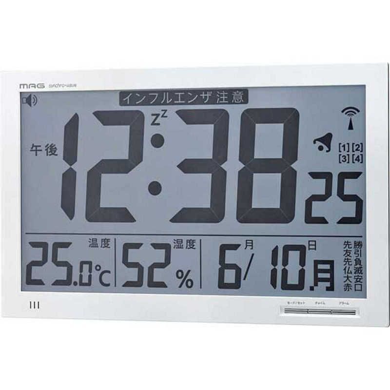 未使用mag環境目安表示機能付き大型電波時計エアサーチメルスターW-602 WH 新品 未開封 】 MAG MAG 環境目安表示機能付き大型電波時計エアサーチ