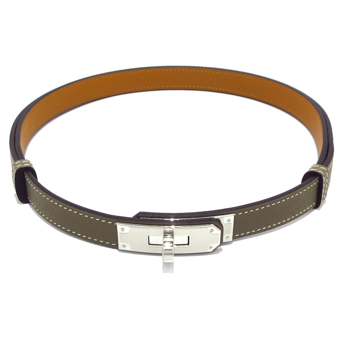 HERMES(エルメス) ベルト新品同様 ケリー18 エトゥープ シルバー