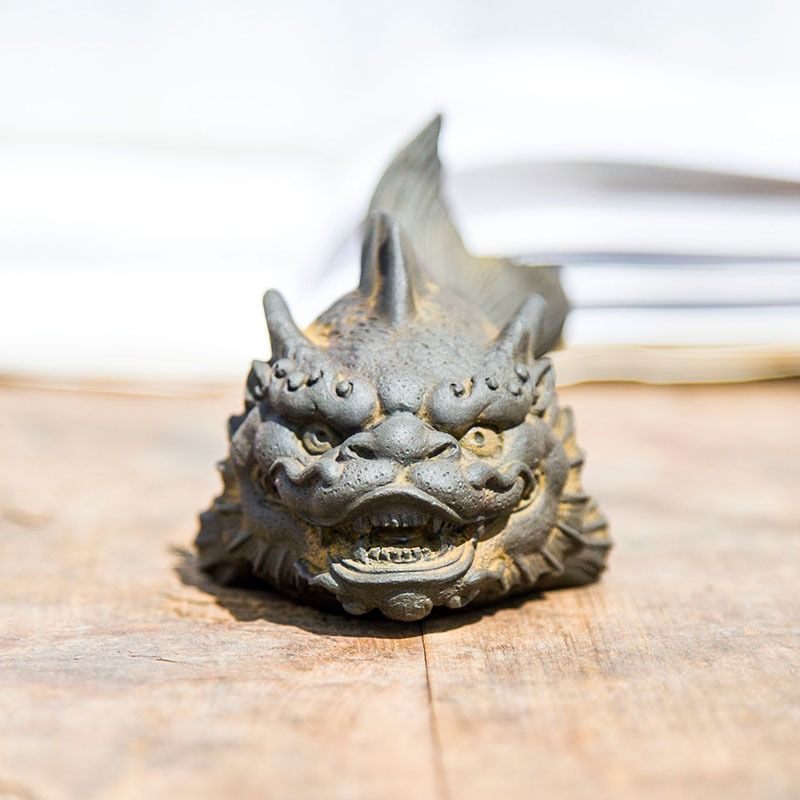 魚化龍 鯉躍龍門 竜魚手把 置物 オブジェ 装飾品 工芸品 美術品