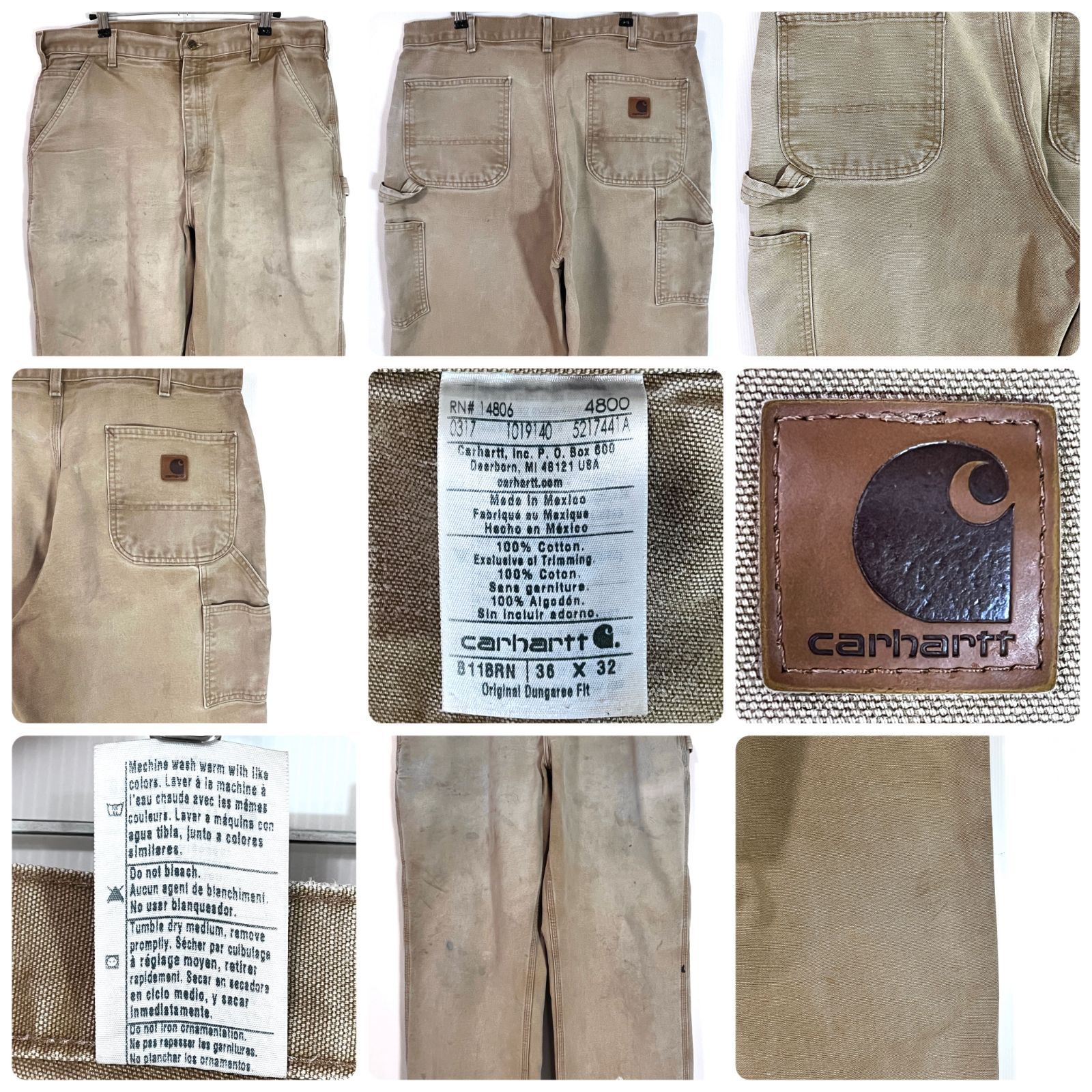 鬼フェード Carhartt カーハート W36L32 Original Dungaree Fit B11