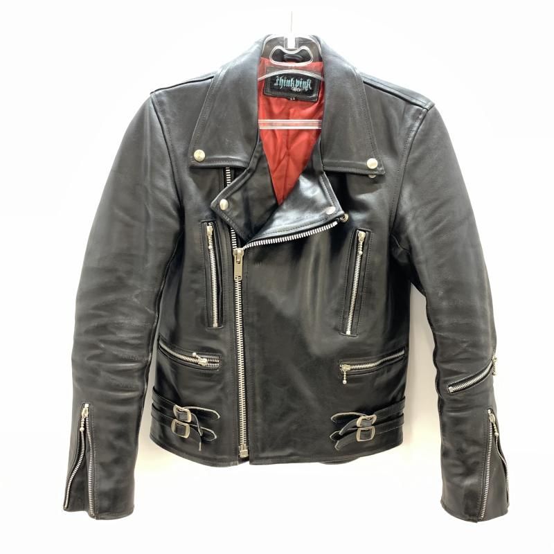 中古】90s think pink ダブルライダースジャケット サイズ34