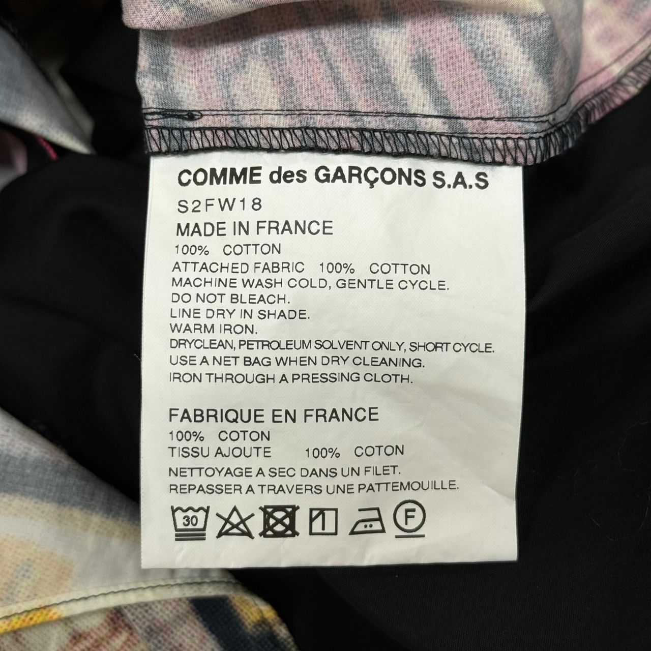 Supreme × COMME des GARCONS SHIRT 18AW Cotton Patchwork Button Up