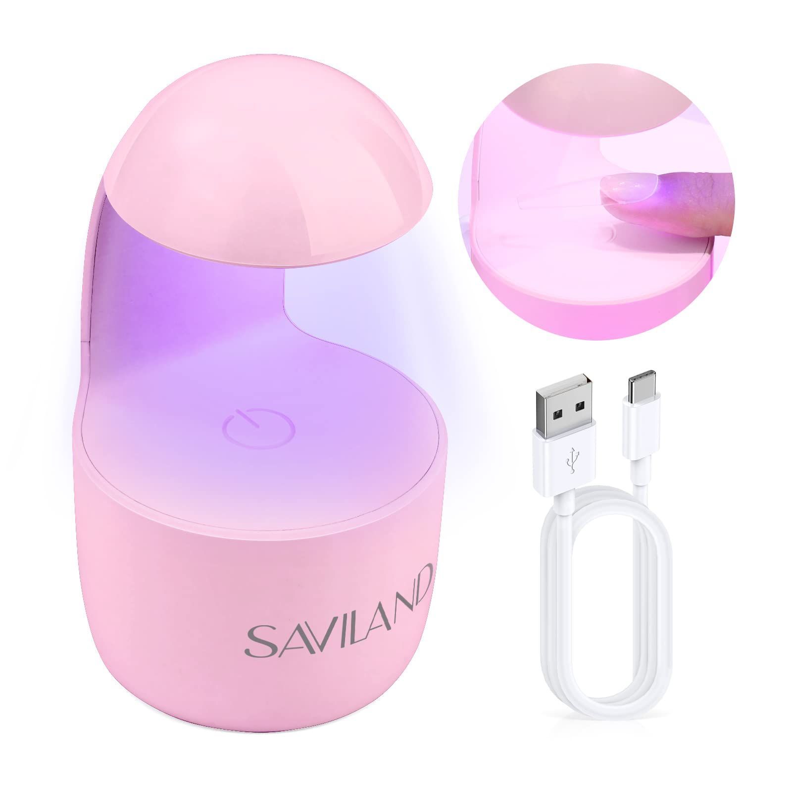 Saviland UVLEDネイルランプ-ネイル用ミニUVライトポータブルLED