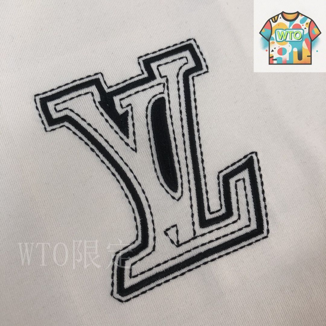 今日特価】Louis Vuitton 25SS ユニセックス ブランド刺繍ロゴ T