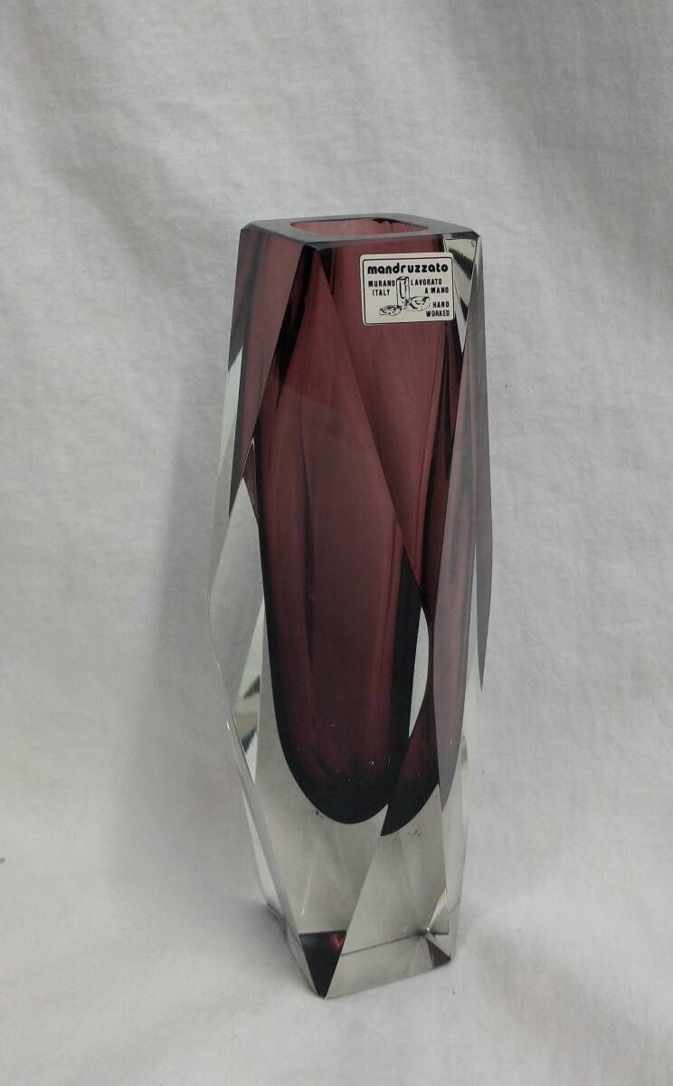 mandruzzato ムラーノガラス 一輪挿し Mandruzzato Vintage Blue and