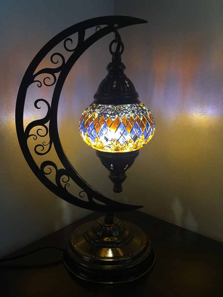 トルコモザイクランプ（月スタンドS） トルコランプ インテリア