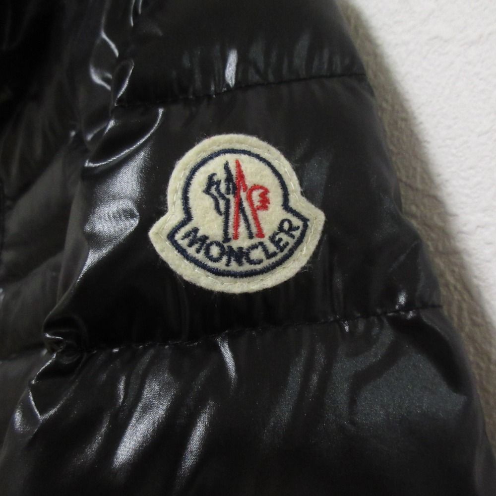 MONCLER - 美品 MONCLER モンクレール FAUCON ロゴワッペン ハイネック ロングダウンジャケット ダウンコート サイズ1 ブラック レディース 古着 中古 USED 美品 MONCLER モンクレール FAUCON ロゴワッペン ハイネック