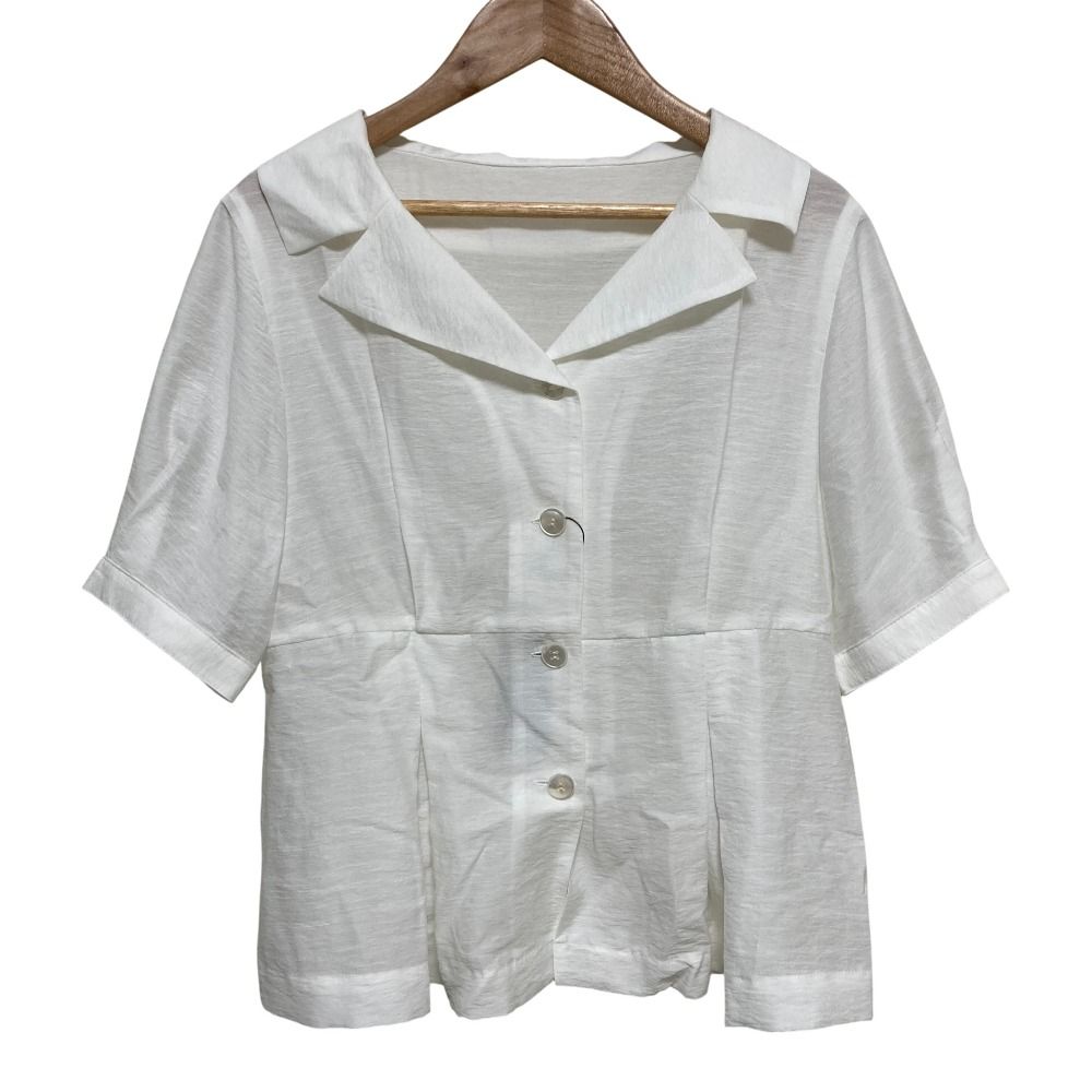 未使用 25SS ESTNATION エストネーション シアー オープンカラータック ブラウス シャツ サイズ38 ホワイト レディース 古着 中古 USED 未使用 25SS ESTNATION エストネーション シアー オープンカラータック