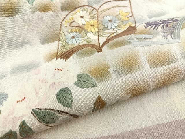 平和屋着物□訪問着 駒刺繍 枝花文 金彩 正絹 逸品 未使用