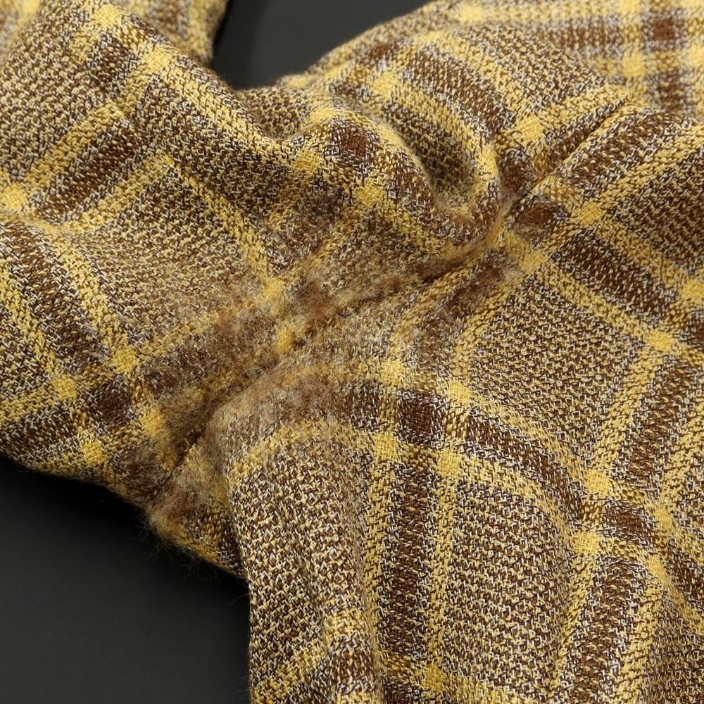 【中古】ラルディーニ LARDINI ウールリネン チェック 3B カジュアルジャケット ブラウンxイエロー【サイズ46】【メンズ】-7