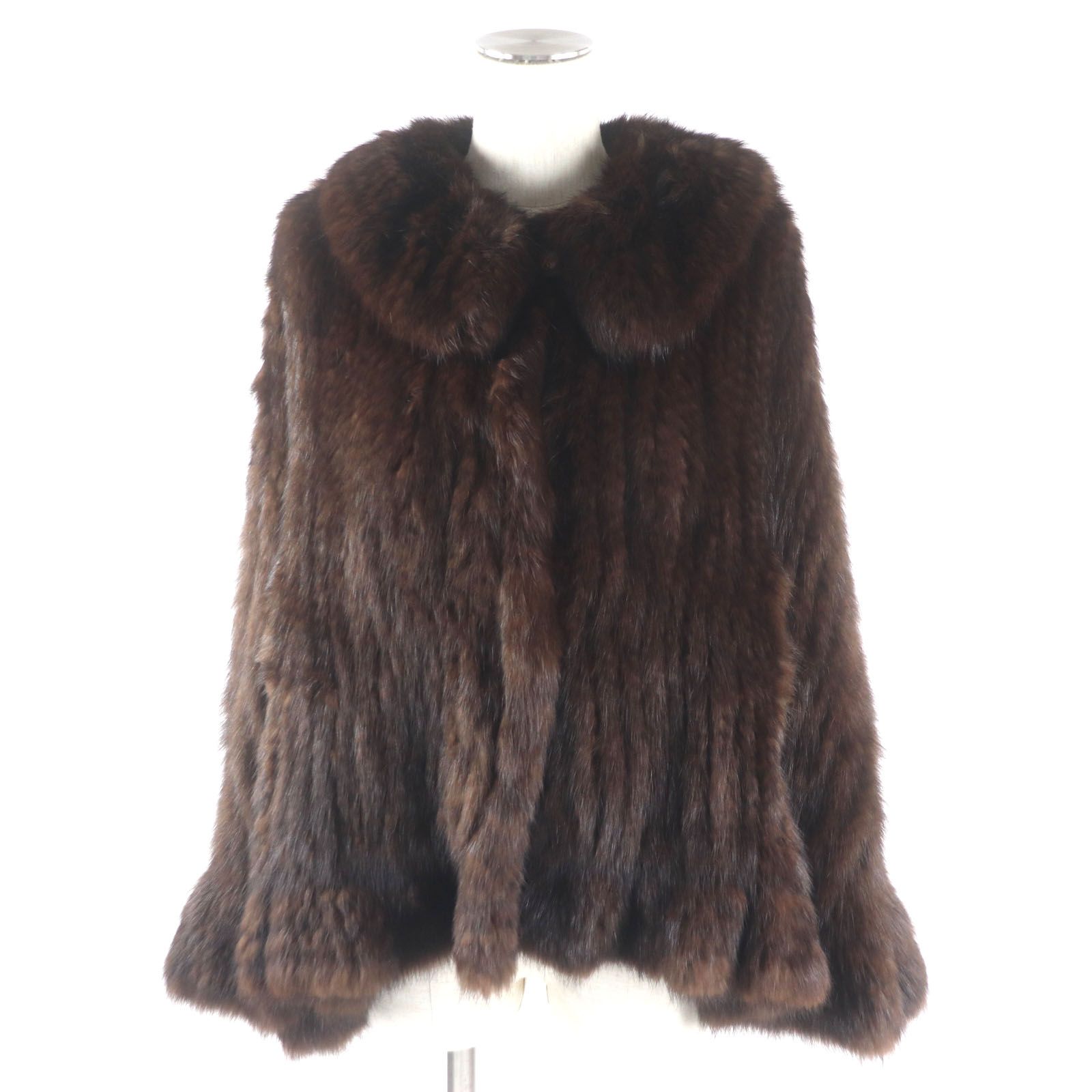 SOBOL ロシアンセーブル ポンチョ ケープ 美品▽VISCARDI SOBOL