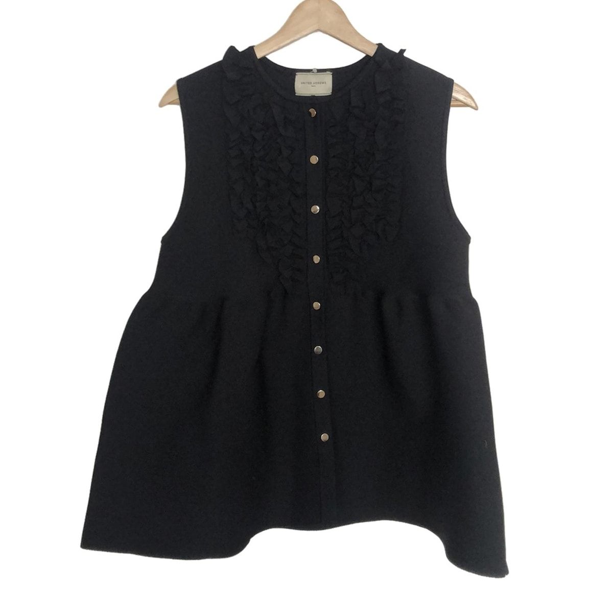 UNITED ARROWS ユナイテッドアローズ ベスト レディース P ミニフリル ニットベスト 15181061727 黒