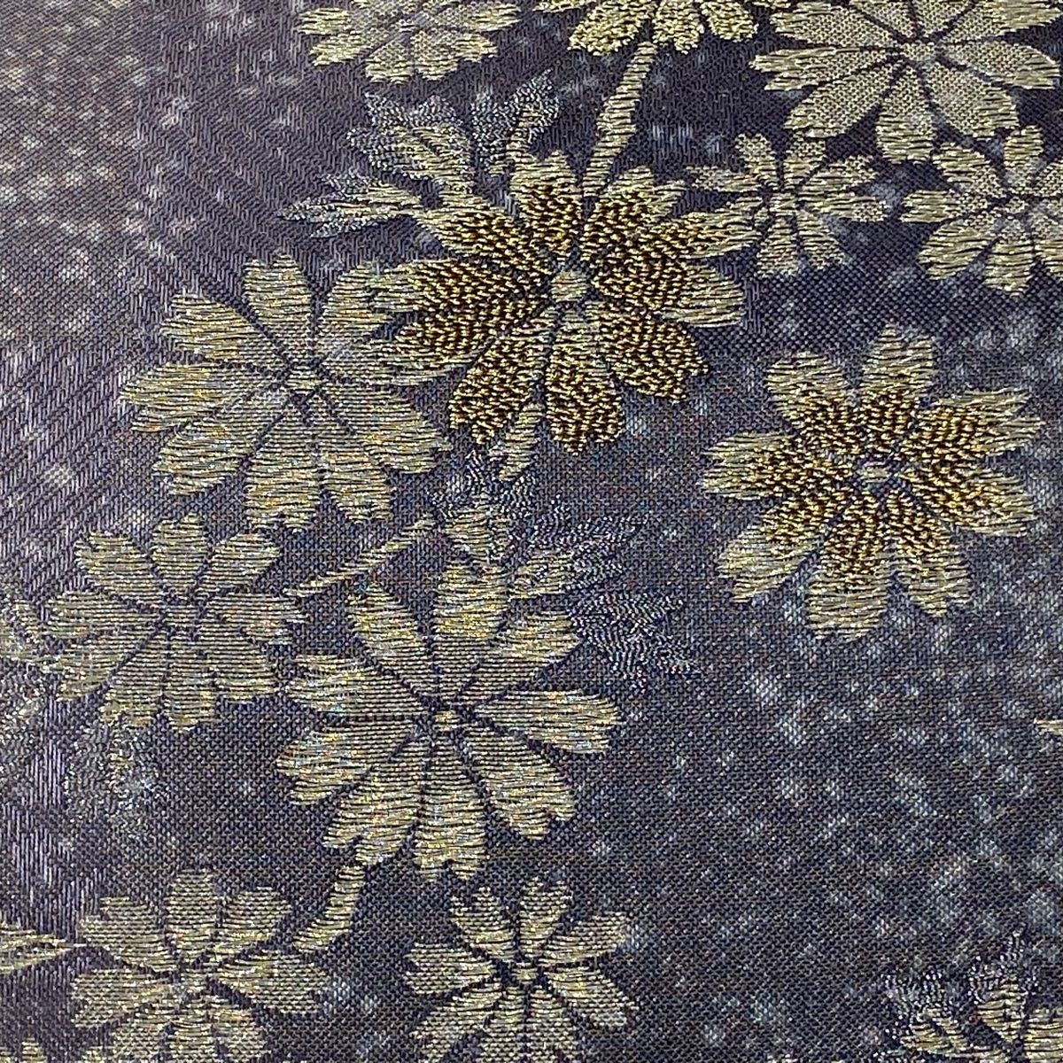 紫　金彩荒波文様　正絹袋帯　k150 紫 金彩荒波文様 正絹袋帯 k150