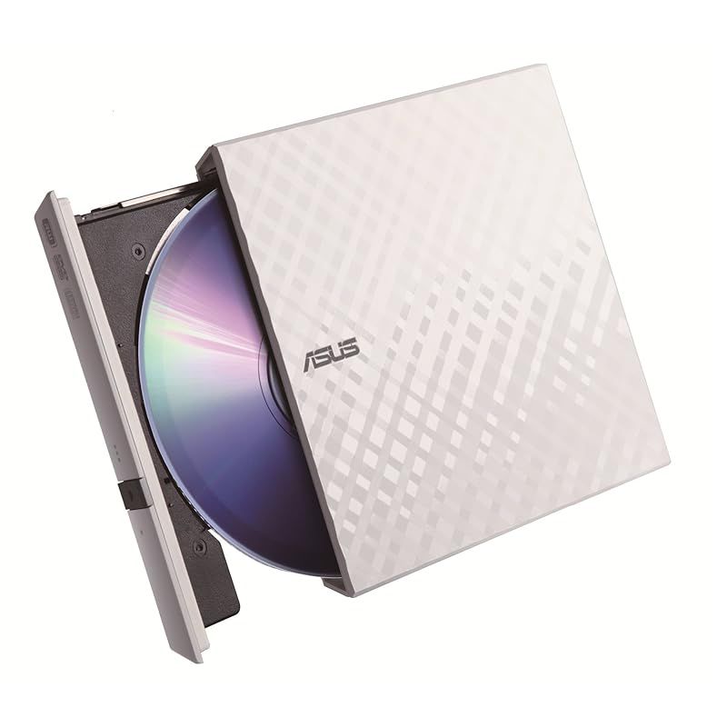 ASUS外付けDVDドライブ 軽量薄型/M-DISC/バスパワー/Winu0026Mac/USB2.0(USB3.0搭載PCでも利用可)/書込みソフト付属/ホワイト SDRW-08D2S-U LITE/WHT 0